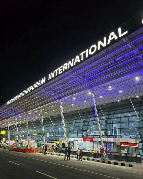 Thiruvananthapuram International Airport at night