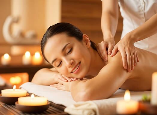 Massage treatment with herbal oil